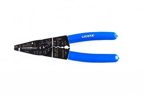 Клещи для зачистки проводов и обжима клемм 
7 функц. 200мм Licota TCP-10351